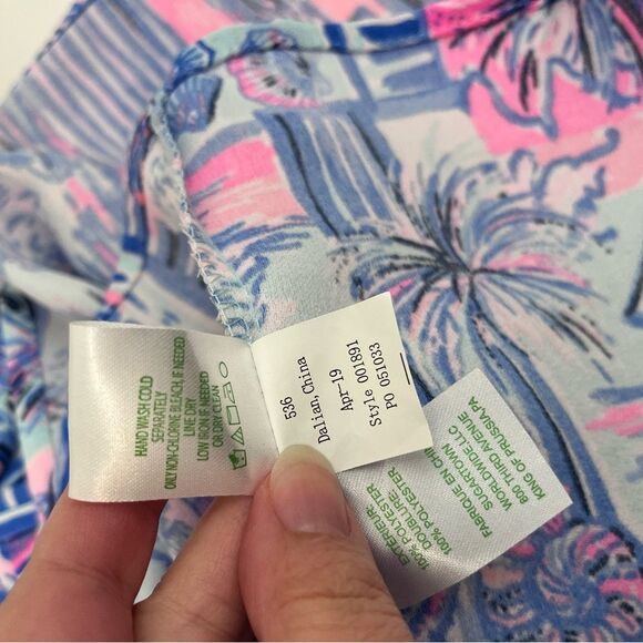 Lilly Pulitzer Sahar Romper in Whisper Blue Yeah Buoy Size 2 - Picture 16 of 16